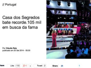 Read more about the article Jornal I – Reality Shows